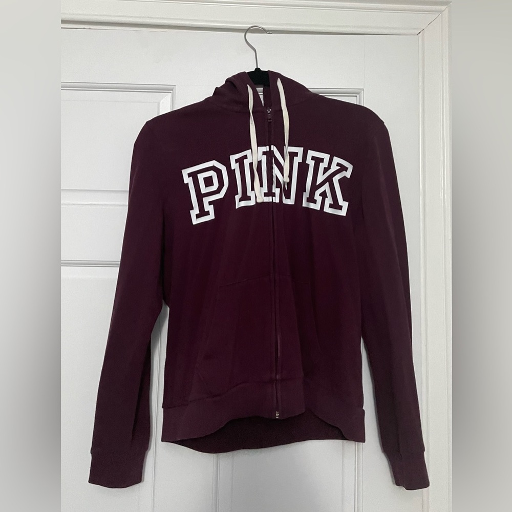 PINK Victoria’s Secret Logo Zip-Up Hoodie